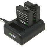 DJI BCX202, BCX204 OSMO Action Camera Battery (2-Pack) and Triple Charger by Wasabi Power