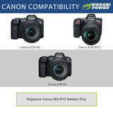 Battery Grip and Wireless Remote for Canon BG-R10 and Canon EOS R5, EOS R5C, EOS R6 by Wasabi Power