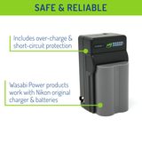 Nikon EN-EL3e Battery (2-Pack) and Charger by Wasabi Power