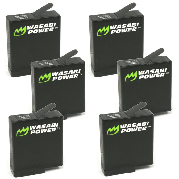 GoPro HERO7 Black, HERO6, HERO5 Battery (6-Pack) by Wasabi Power