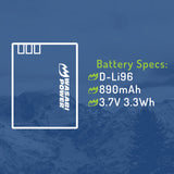 Pentax D-LI96 Battery by Wasabi Power