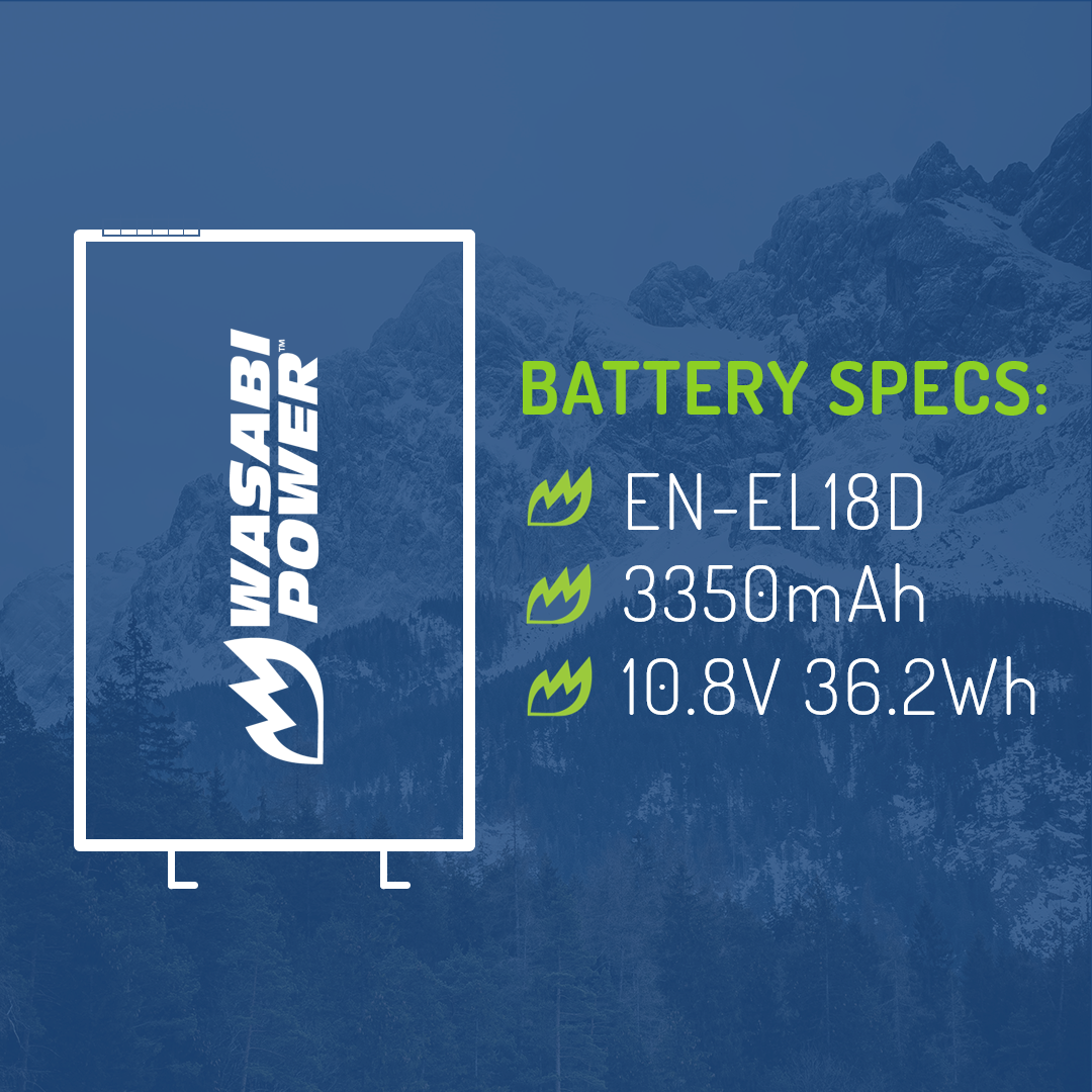 Nikon EN-EL18d Battery for Nikon Z9, D4, D4S, D5 by Wasabi Power