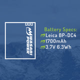 Leica BP-DC4 Battery (2-Pack) and Dual Charger by Wasabi Power