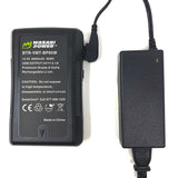 V-Mount Battery (14.4V, 6600mAh, 95Wh) and V-Mount Battery Charger with D-Tap by Wasabi Power