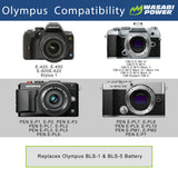 Olympus BLS-1, BLS-5, BLS-50, PS-BLS5 Battery (2-Pack) by Wasabi Power