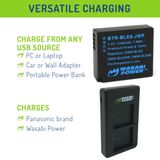 Panasonic DMW-BLE9, DMW-BLG10 Battery (2-Pack) and Micro USB Dual Charger by Wasabi Power