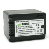 Panasonic VW-VBT380 Battery (2-Pack) and Charger by Wasabi Power