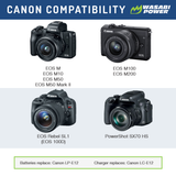 Canon LP-E12 Battery (2-Pack) and Dual Charger by Wasabi Power