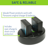 Panasonic DMW-BLE9, DMW-BLG10 Battery (3-Pack) and Dual Charger by Wasabi Power