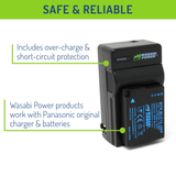 Panasonic DMW-BLC12 Battery (3-Pack, Fully Decoded) and Charger by Wasabi Power