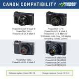 Canon NB-13L, NB-15L Battery (2-Pack) and Charger by Wasabi Power