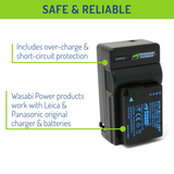 Panasonic DMW-BLC12 Battery (2-Pack, Fully Decoded) and Charger by Wasabi Power