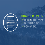 Fujifilm NP-W126, NP-W126S, BC-W126 Dual Charger by Wasabi Power