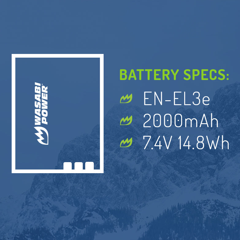 Uwayor EN-EL3e Camera Battery Charger Set Kit de batería de reemplazo Cargador de batería USB para Nikon D700 D100 D90 D80 D70s D70 D50 MH-18/19 MB-D200 Uwayor EN-EL3e Camera Battery Charger Set Kit de batería de reemplazo Cargador de batería USB para Nikon D700 D100 D90 D80 D70s D70 D50 MH-18/19 MB-D200
