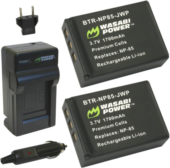 Fujifilm NP-85 Battery (2-Pack) and Charger by Wasabi Power