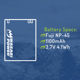 Fujifilm NP-45A, NP-45B, NP-45S Battery (2-Pack) and Charger by Wasabi Power