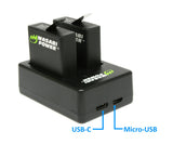 GoPro HERO8 Black, HERO7 Black, HERO6, HERO5, HERO 2018 Dual Battery Charger by Wasabi Power