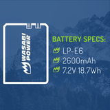 Canon LP-E6, LP-E6N Battery (2-Pack) by Wasabi Power