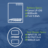 Canon LP-E10 Battery (2-Pack) and Dual Charger by Wasabi Power