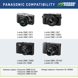 Panasonic DMW-BLE9, DMW-BLG10 Micro USB Dual Battery Charger by Wasabi Power