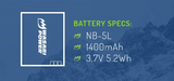 Canon NB-5L Battery (2-Pack) by Wasabi Power