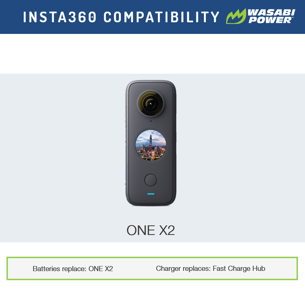 Insta360 ONE X2 Battery (2-Pack) by Wasabi Power (Not Waterproof) Insta360 ONE X2 Battery (2-Pack) by Wasabi Power (Not Waterproof)