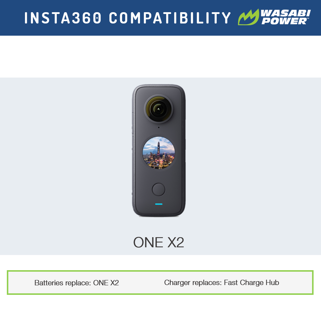 Insta360 ONE X2 Battery (2-Pack) by Wasabi Power (Not Waterproof) Insta360 ONE X2 Battery (2-Pack) by Wasabi Power (Not Waterproof)