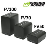 Sony NP-FV30, NP-FV40, NP-FV50 Battery (2-Pack) and Charger by Wasabi Power