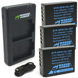 Fujifilm NP-W126, NP-W126S Battery (3-Pack) and Dual Charger by Wasabi Power