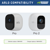 Arlo Pro, Pro 2 (A-1B, VMA4400) Battery by Wasabi Power