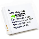 Canon NB-6L, NB-6LH Battery (2-Pack) by Wasabi Power
