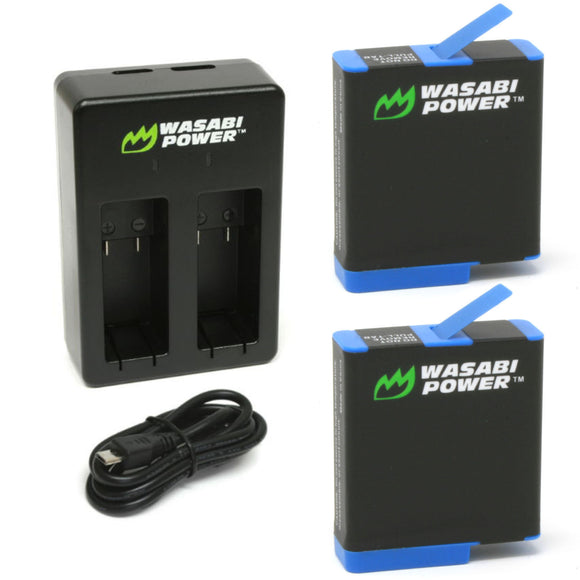 GoPro HERO8 Battery (2-Pack) and Dual Charger Compatible with HERO7 Black, HERO6, HERO5 by Wasabi Power