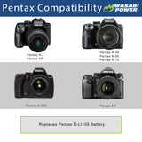 Pentax D-LI109 Battery (2-Pack) and Charger by Wasabi Power