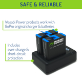 GoPro HERO11, HERO10, HERO9 Black Battery (2-Pack) and Dual Charger by Wasabi Power