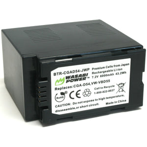 Panasonic CGA-D54,VW-VBD29, VW-VBD55 Battery by Wasabi Power