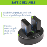 Canon LP-E12 Battery (2-Pack) and Dual Charger by Wasabi Power