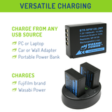Fujifilm NP-W126, NP-W126S Battery (3-Pack) and Dual Charger by Wasabi Power