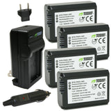 Sony NP-FW50 Battery (4-Pack) and Charger by Wasabi Power