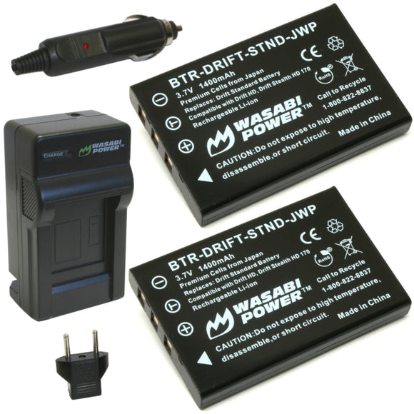 Drift DSTBAT Standard Battery (2-Pack) and Charger by Wasabi Power