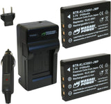 Kodak KLIC-5001 Battery (2-Pack) and Charger by Wasabi Power