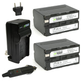 Sony NP-F950, NP-F960, NP-F970, NP-F975 (L Series) Battery (2-Pack) and Charger by Wasabi Power