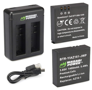 YI AZ16-1 Battery (2-Pack) and Dual Charger by Wasabi Power