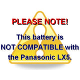 Panasonic CGA-S005, DMW-BCC12 Battery by Wasabi Power