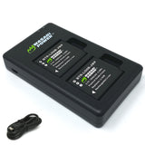 Pentax D-LI92 Battery (2-Pack) and Micro USB Charger by Wasabi Power