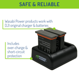 DJI AB1 and DJI OSMO Action Camera Battery (2-Pack) and Triple Charger by Wasabi Power