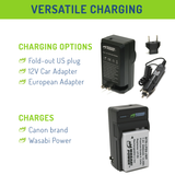 Canon LP-E8 Battery (2-Pack) and Charger by Wasabi Power