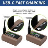 Panasonic DMW-BLK22 Battery with USB-C Fast Charging by Wasabi Power
