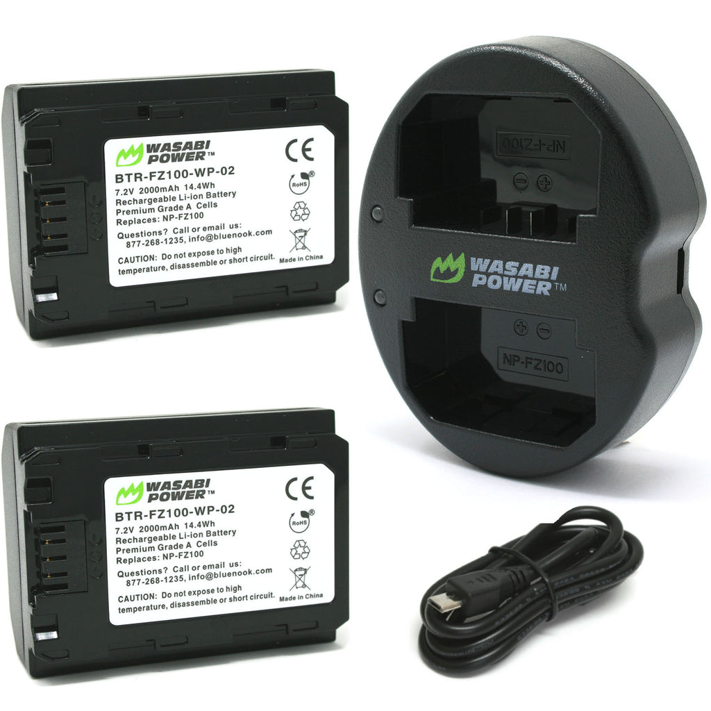 Sony NP-FZ100 Battery (2-Pack) and Dual Charger from Wasabi Power