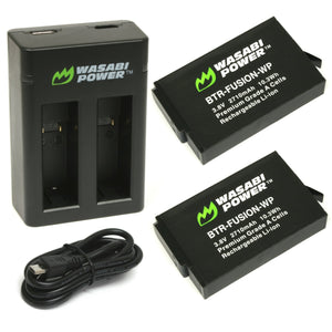 GoPro Fusion Battery (2-Pack) and Dual Charger by Wasabi Power
