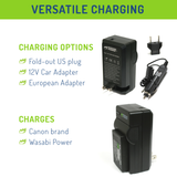 Canon LP-E17 Battery (2-Pack) and Charger by Wasabi Power